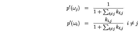 $p(\omega_i) = k_{i,j}, i \neq j$