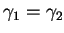 $\gamma_1 = 1 - 1/[\Delta_mu + 1/(1-\gamma_2)]$