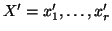 $X^\prime=x_1^\prime,\ldots,x_r^\prime$