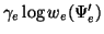 $\gamma_e
\log w_e(\Psi^\prime_e)$