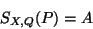 \begin{displaymath}
S_{X,Q}(P) = A
\end{displaymath}