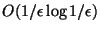 $O(1/\epsilon \log 1/\epsilon)$