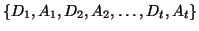 $\{D_1,A_1,D_2,A_2,\ldots,D_t,A_t\}$